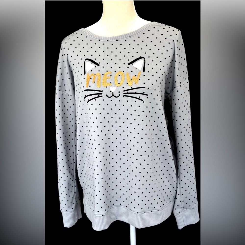 Secret Treasures Cat Meow Pajamas Sleepwear Lounging Top Very Good cond/SOFT,  L